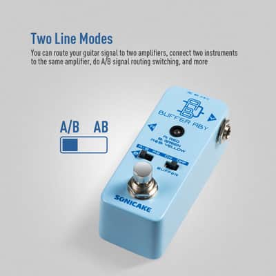 SONICAKE ABY Guitar Pedal, Mini AB Switcher with Buffer Switch, Ab Box Line Selector Guitar Effects Pedal, True Bypass - Buffer ABY(Shipping from US/EU/UK Local Warehouse) image 4
