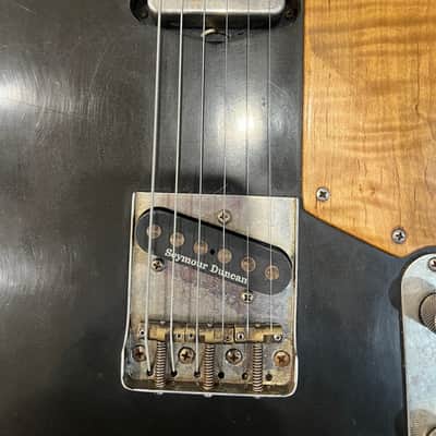 WanderKaueven Custom T-Style Electric Guitar - aged black finish image 2