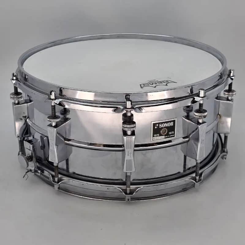 Used Vintage Sonor Ferro-Managanese Steel Shell Snare Drum 14x6.5 - Good image 1