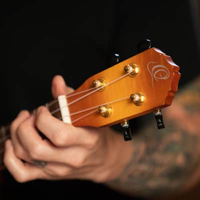 Ortega Custom Built Series Flamed Maple Arched Top Okoume Neck 4-String Concert Electric Ukulele w/Gig Bag image 16