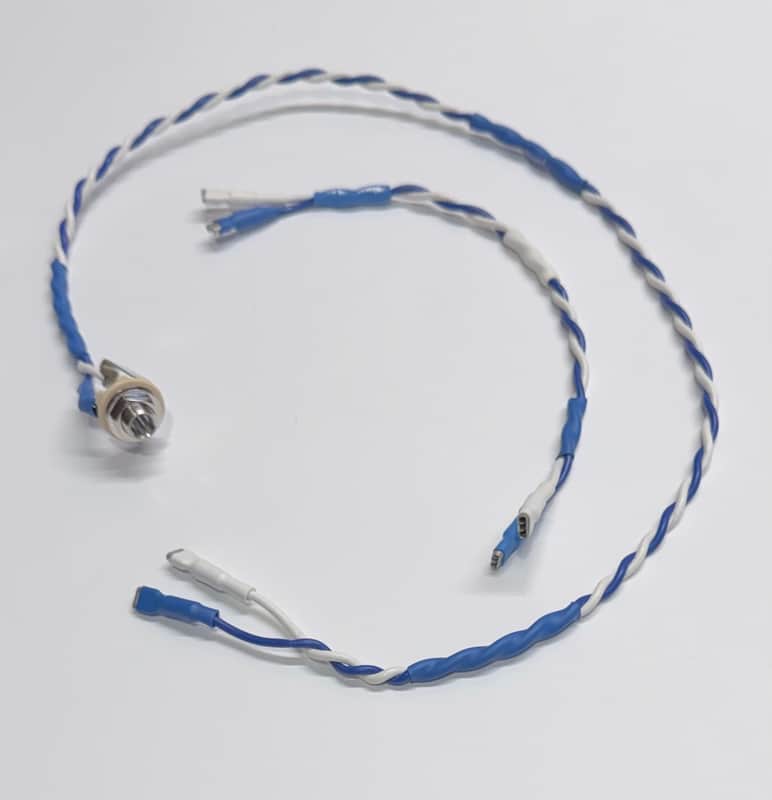 Wiring Harness for Single Cab / 2x12 / 2x10 with "Parallel" Connection, Vintage Style Speaker Cable, Switchcraft 1/4” Input Jack, .205” Spade Terminal (bare ends available) 18AWG Blue/White, 24/30/36 inches (2/2.5/3 ft) or any other custom length image 1