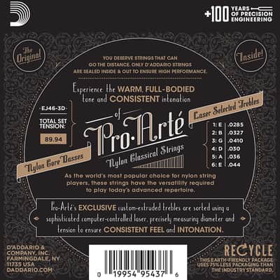 D'Addario EJ46-3D Pro-Arte Hard Tension Nylon Classical Guitar Strings image 2