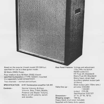 Hiwatt SA412 1974 50Watt RMS - RARE - image 11