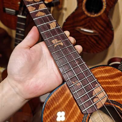 olamestre custom curly redwood & acacia tenor ukulele image 8