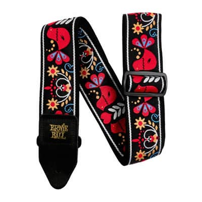 Redbird Rising, Elegant Jacquard-Woven Design Strap w/ Leather Ends and Tough Polypropylene Base Webbing image 1