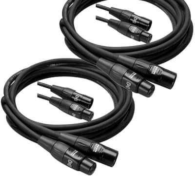 NEW - 2 Pack Hosa Pro Microphone Cable REAN XLR3F to XLR3M, HMIC-025 (25 Feet) Black image 3
