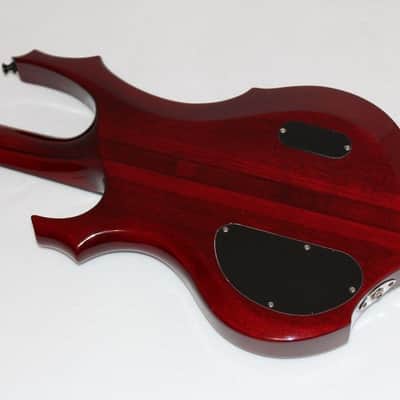 ESP LTD F-404FM Trans Red Neck Thru Body Electric Bass Guitar image 3