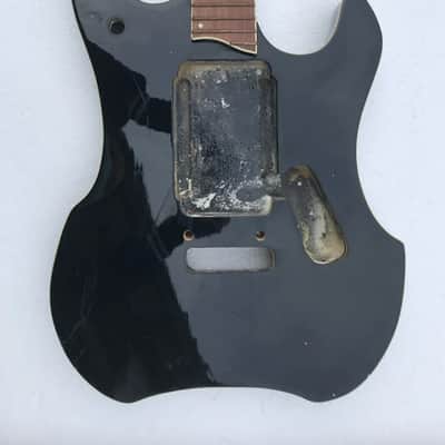 Glossy Black Maple Wood DIY Guitar Neck with Solid Body image 1