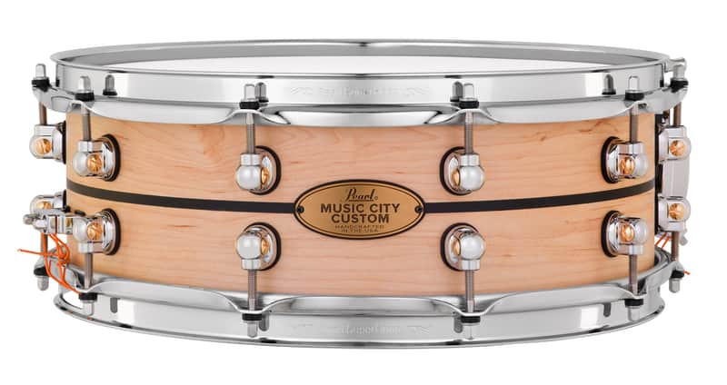 Pearl *Pre-Order* Music City Custom 14x5" Maple Solid Shell Snare Handrub Nashville Natural | Ebony Single Inlay | NEW | Made in the USA | Special Order | Authorized Dealer image 1