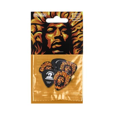 Dunlop Jimi Hendrix Guitar Picks VooDoo Fire 6 Picks Heavy .96mm image 1