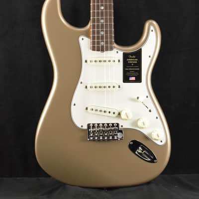 Mint Fender American Vintage II 1965 Stratocaster Shoreline Gold Round-Lam Rosewood Fingerboard image 1