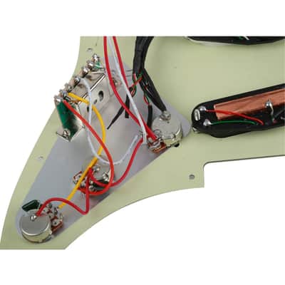 Stratocaster Style Loaded SSS Prewired Guitar Pickguard and Humbucker, Green image 5