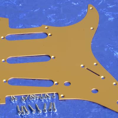 Gold Anodized Aluminum Pickguard For American Series Strats + Screws, #GSPG image 2