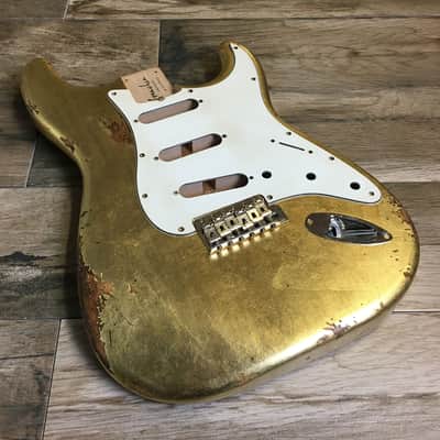 Made to Order - FRANCHIN Mercury guitar body Relic Aged METALLIC LEAF (Gold/Silver/Copper) Basswood Poplar Stratocaster-Strat-S-Style Made in Italy image 3