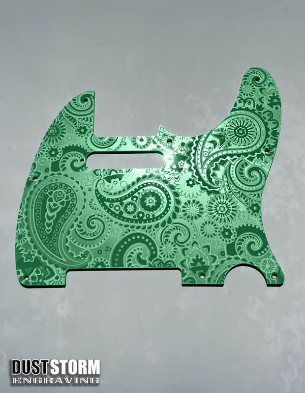 Paisley Telecaster 8 Hole Forest Green Solid Color Acrylic Pickguard with Standard or Humbucker Cut for Fender American/Mexican Tele Guitar image 1