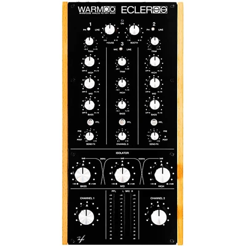 Ecler  WARM2 2-Channel Analog Rotary Mixer - BLACK & NATURAL WOOD GRAIN image 1