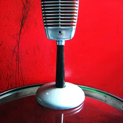 Vintage 1950's Shure 51 dynamic omni-directional microphone multi Z w Astatic E6G Nat King Cole PROP DISPLAY image 1