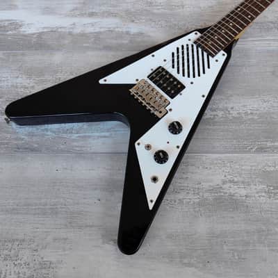 1992 Greco MINI-FV Mini V w/Onboard Speaker (Black) | Reverb