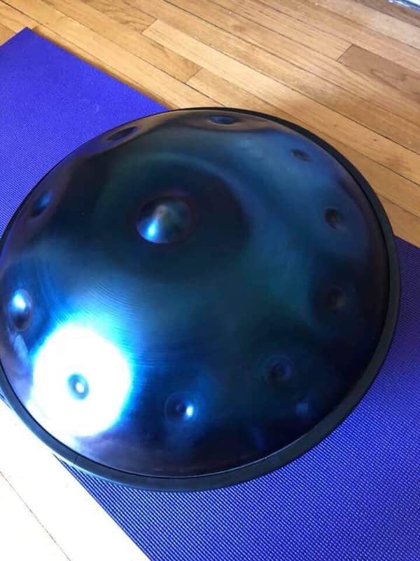 Pantheon Steel Halo Handpan / Hand Pan Custom Konondrum Scale Blue Purple Nitrided Streel image 1
