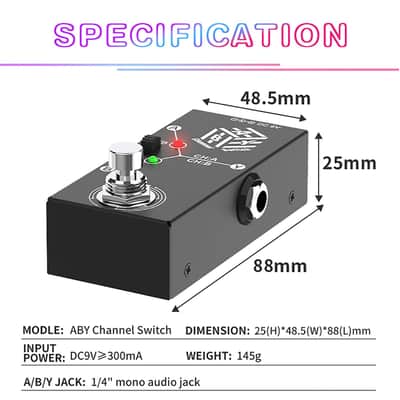 ABY Box Line Selector AB Switch Mini Guitar Effect Pedal True Bypass - Compact Signal Router for Guitar, Amp & Pedalboard image 7