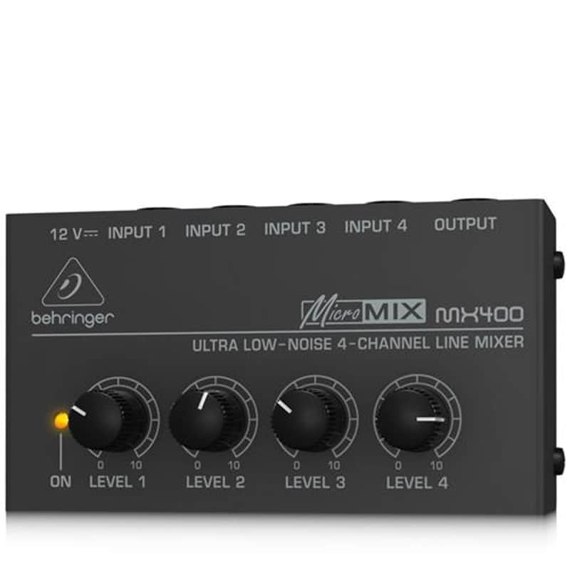 Behringer Micromix MX400 Ultra Low-Noise 4-Channel Line Mixer, 4.7 kOhms Input Impedance, Output Impedance 80 Ohms image 1