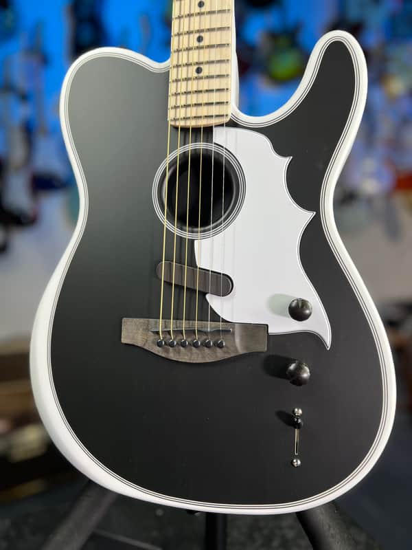 Fender Limited-edition Jack White Triplesonic Acoustasonic Telecaster - Blacktop Arctic White GET PLEK'D! 145 image 1