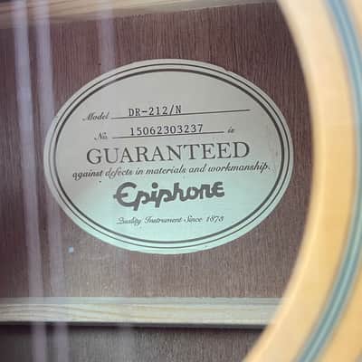Epiphone DR-212 12-String Acoustic Guitar 2010s - Natural image 5