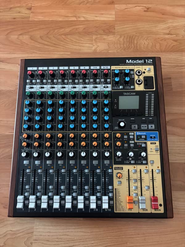 TASCAM Model 12 Multitrack Recorder / Mixer / USB Interface 2020 - Present - Black with Wood Cheeks image 1