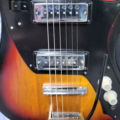 Vintage RARE 1965 Kawai made Prestige Solid Body Dual Pickup Pro Setup New Strings Original Deluxe Soft Shell Case image 4