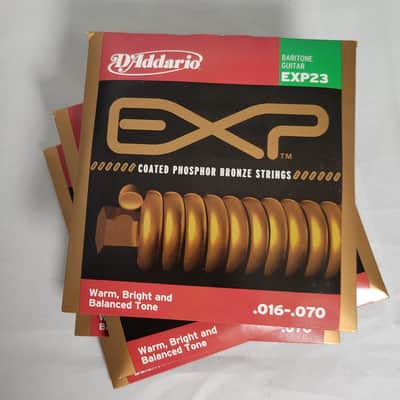 D'Addario EXP23 EXP Coated Baritone Guitar Strings 16-70 2010s - Standard imagen 3