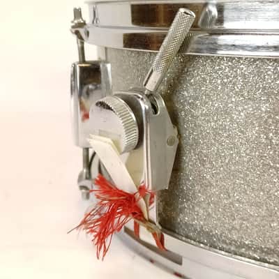 Kingston 5.5x14"Snare Drum Silver Sparkle MIJ Japan Vintage 60s 3Ply Lauan Pearl image 8