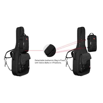 Music Area RB30 30mm Padded Weather-Proof Acoustic Guitar Gig Bag w/ Detachable Isothermic Bag - RB30DABLK image 3