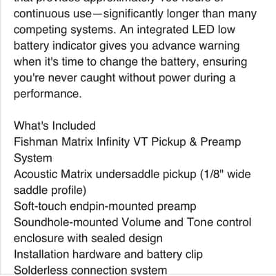 Fishman Matrix Infinity VT Acoustic Pickup with Narrow Saddle image 10