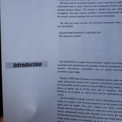 Owner's Manual for SPL EQ Magix 1994 image 3