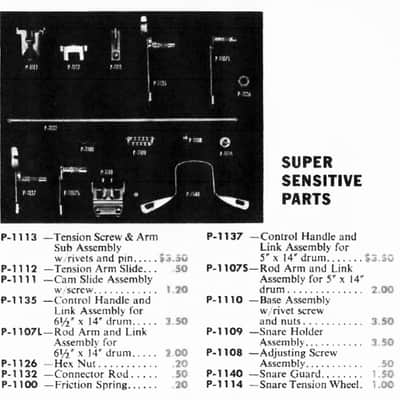 Ludwig P-1107S Super Sensitive Snare Strainer Rod Link Butt End (Pre-69) LSSB-101-P69 image 7