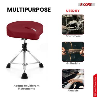 5 Core Drum Throne w 4.5" Padded Stool Adjustable Drummer Chair image 10