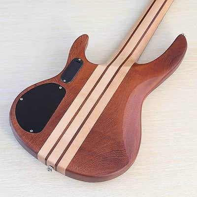 Custom 5 String Electric Bass, Hickory Wood Top Body, Maple Neck Through, 24 Frets image 6