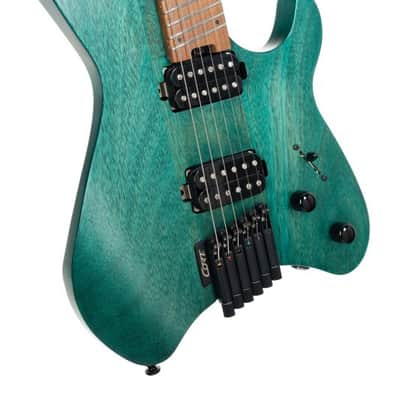 Cort Space 6GTR Multi-Scale Electric Guitar w/Gig-bag. Semi Gloss Turquoise DIRECT SHIP image 7