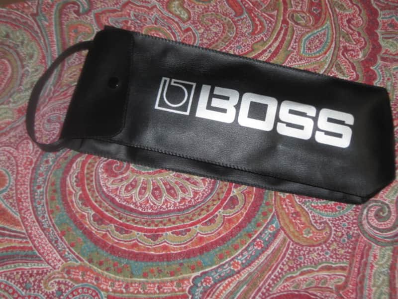 lightly used - very clean genuine BOSS vinyl pouch for FV300H, FV300L, and similar size size Boss pedals (NO pedal included) 1990s - Black Vinyl Exterior / Black Thin Canvas Interior image 1