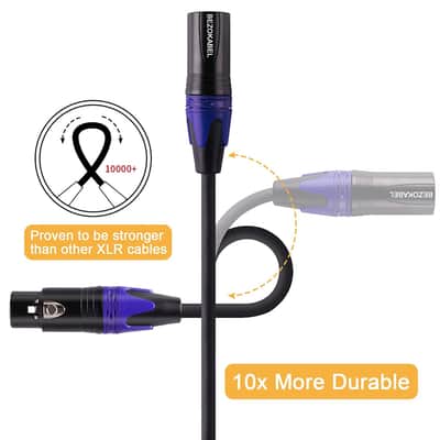 XLR Cables, XLR Microphone Cables 6 ft 6 Packs Balanced XLR Speaker Cable Male to Female 3-Pin for Microphone Audio Mixer Speaker System (6 Pack) image 7