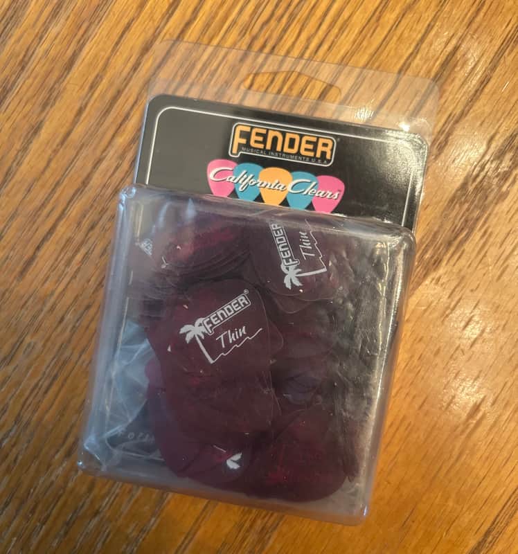 Fender California Clears 144 Gross Thin Picks - Candy Apple Red - 098-1351-10 -  Discontinued Mid 90’s California Series image 1