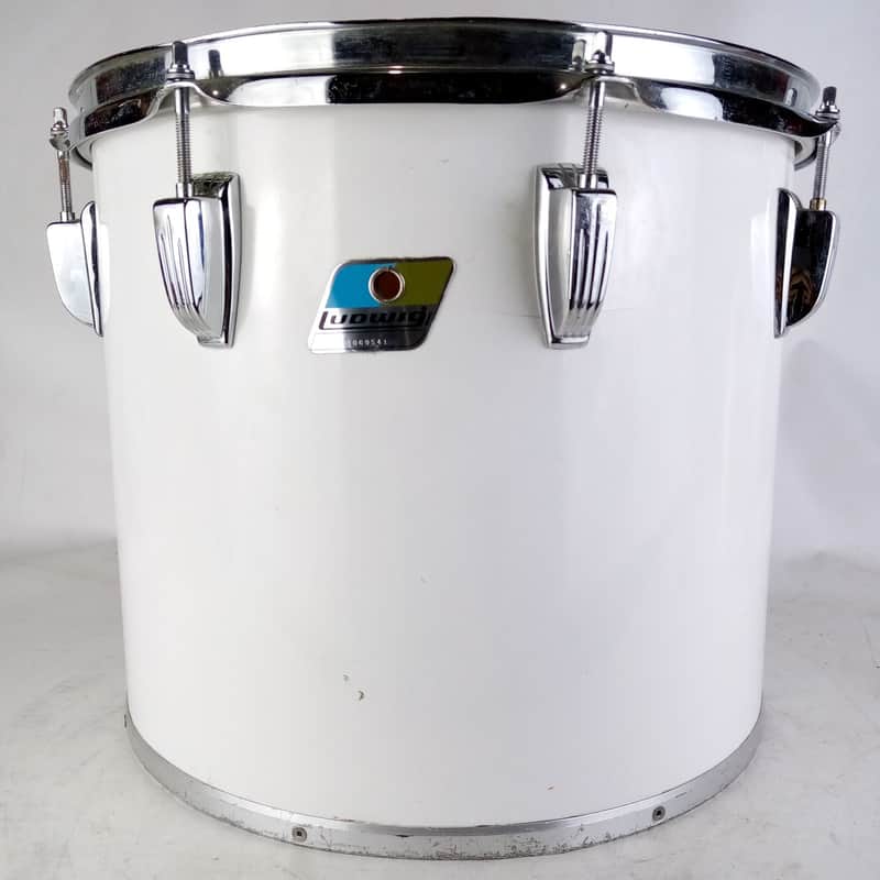 Ludwig 12x14" Timp-Tom Drum Vintage White Cortex 6Ply Maple Model#701 Blue/Olive image 1
