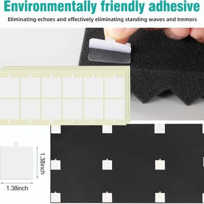 2 Pack Acoustic Foam Panels,48X24X2 Inchs Egg Crate Foam, Soundproof Foam Wall Panels,Studio Foam Panel,High Density Fireproof Noise Foam (Black -2 Pcs, 48X24X2 Inchs) image 6