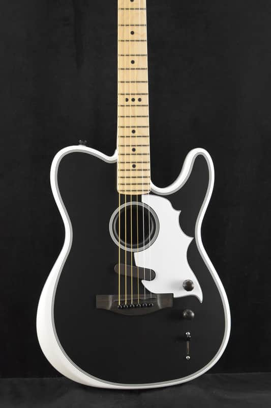 Mint Fender Jack White Triplesonic Acoustasonic Telecaster Satin Arctic White with Black Top image 1