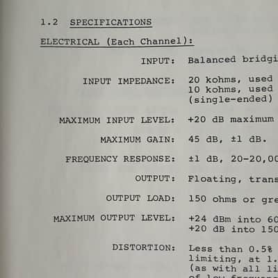 Operating Manual for Urei 1178 Dual Peak Limiter 1988 image 6