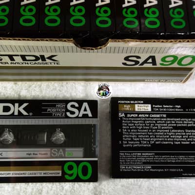 1984 TDK SA-90 Gold / Silver Type II CRO2 High Position Box of 10 Cassette Tapes 90 Mins New Sealed NOS Made in Japan! image 3