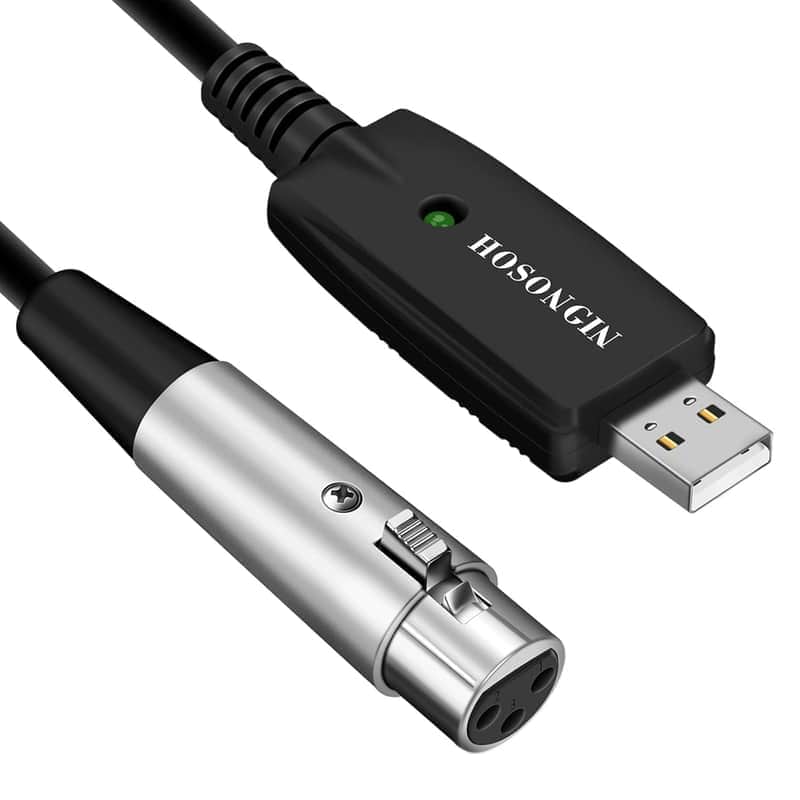 Xlr To Usb Cable For Microphones, 48V Phantom Power Required For Condenser Microphones, Plug-And-Play Audio Adapter With Built-In Dac For Podcasting Recording Streaming And Karaoke, 6.6 Feet