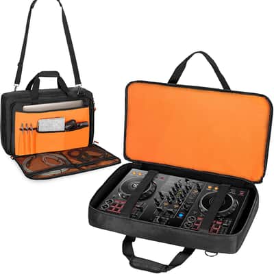 Padded DJ Controller Carrying Case with Laptop Compartment and Accessory Pockets for DJ Mixer, DJ Cable image 3