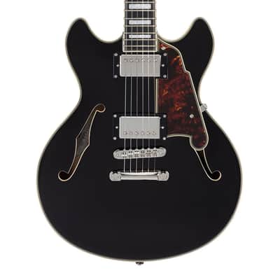 D'Angelico Premier Mini DC Electric Guitar w/Gig Bag - Black Flake - B-Stock image 1