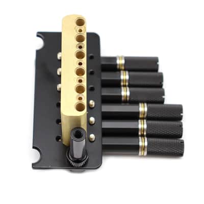 Fanned Frets 6 String Headless Guitar Bridge Tremolo Set, Black image 6